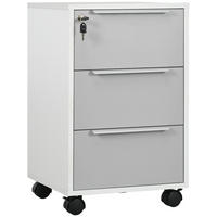 ROLLCONTAINER DE-14418 3 Schubladen abschließbar Weiß/Grau - Weiß, Holzwerkstoff (40/63.5/40cm) - ComfortXL