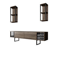 TV-MÖBEL Chrome Line Nussbaum-Schwarz - Nussbaumfarben/Schwarz, Holz (180/48/30cm) - Habitat Garten