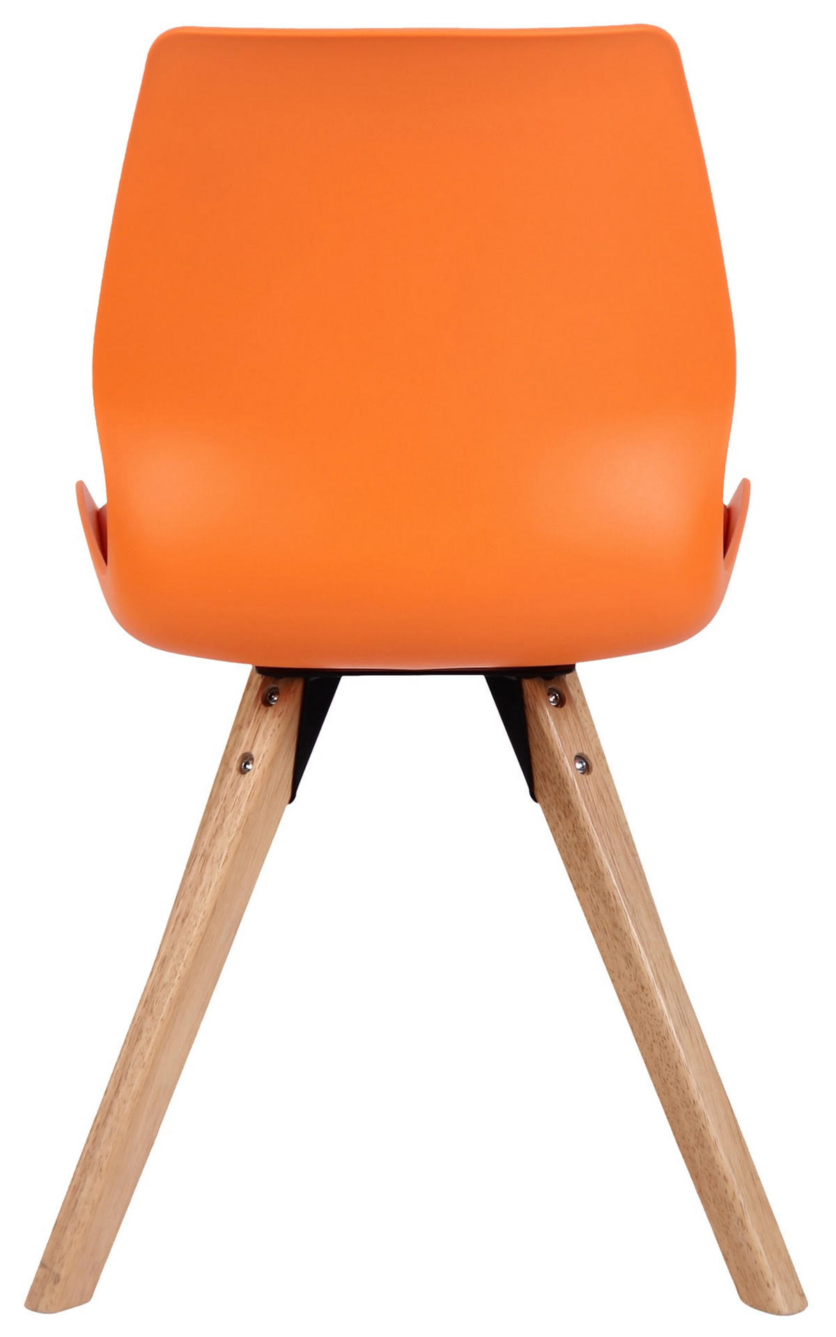 STUHL 2er Set Kunststoff orange - Eukalyptusholzfarben/Orange, Holz/Kunststoff (48/87/58cm) - CLP