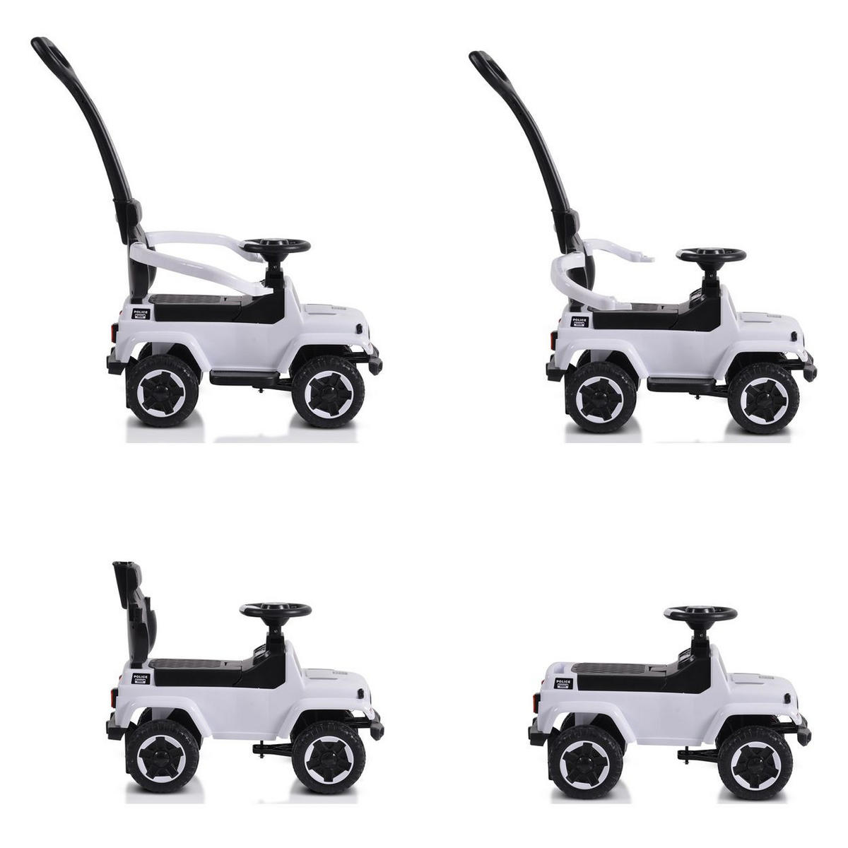 RUTSCHER Police weiß Musikfunktion Schiebestange Dach Sicherheitsbügel - Weiß, Kunststoff (82/37/90cm) - Moni