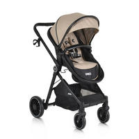 KINDERWAGEN 2 in 1 Rio beige umbaubar Fußabdeckung klappbar Korb Gurt - Beige, Metall (86/59/108cm) - Moni