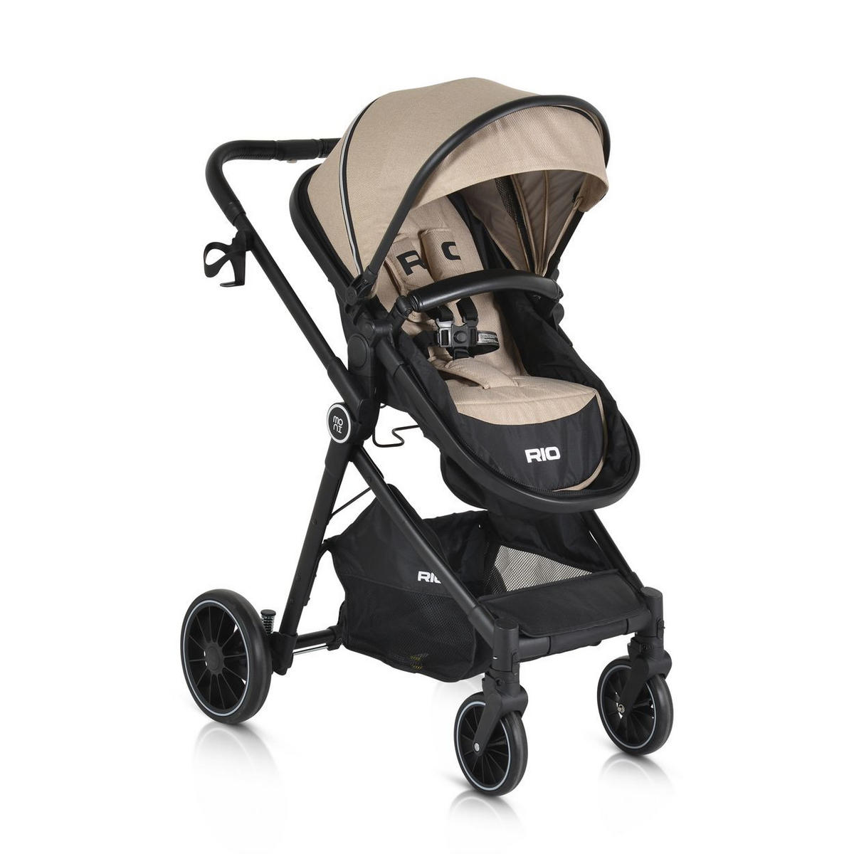 KINDERWAGEN 2 in 1 Rio beige umbaubar Fußabdeckung klappbar Korb Gurt - Beige, Metall (86/59/108cm) - Moni
