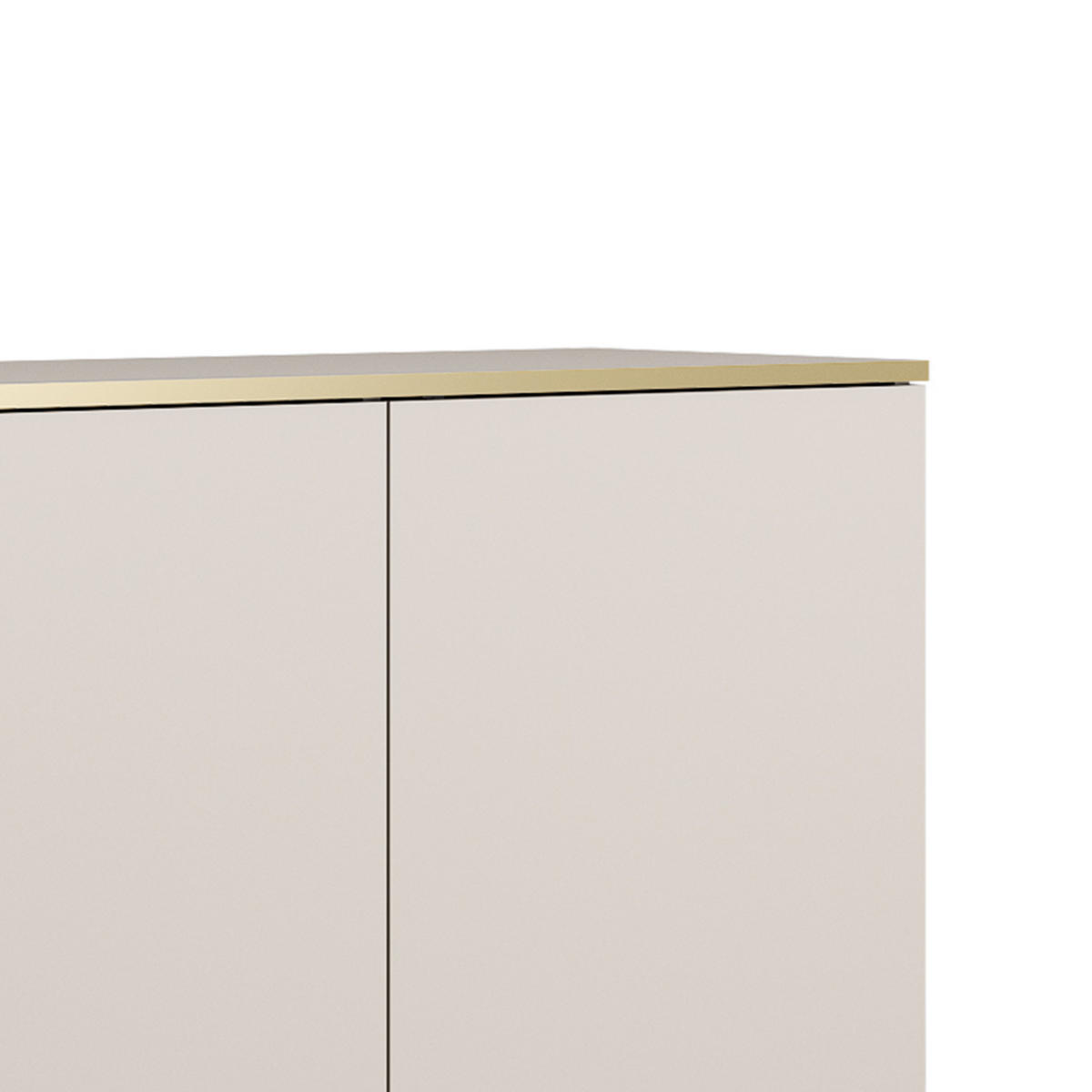 KOMMODE ORO - K-160, 2-Türen, 2-Schubladen, Push-to-Open 160x39x85 cm Beige/Schwarz - Beige/Schwarz, Holzwerkstoff/Kunststoff (160/85/39cm) - DomoHome