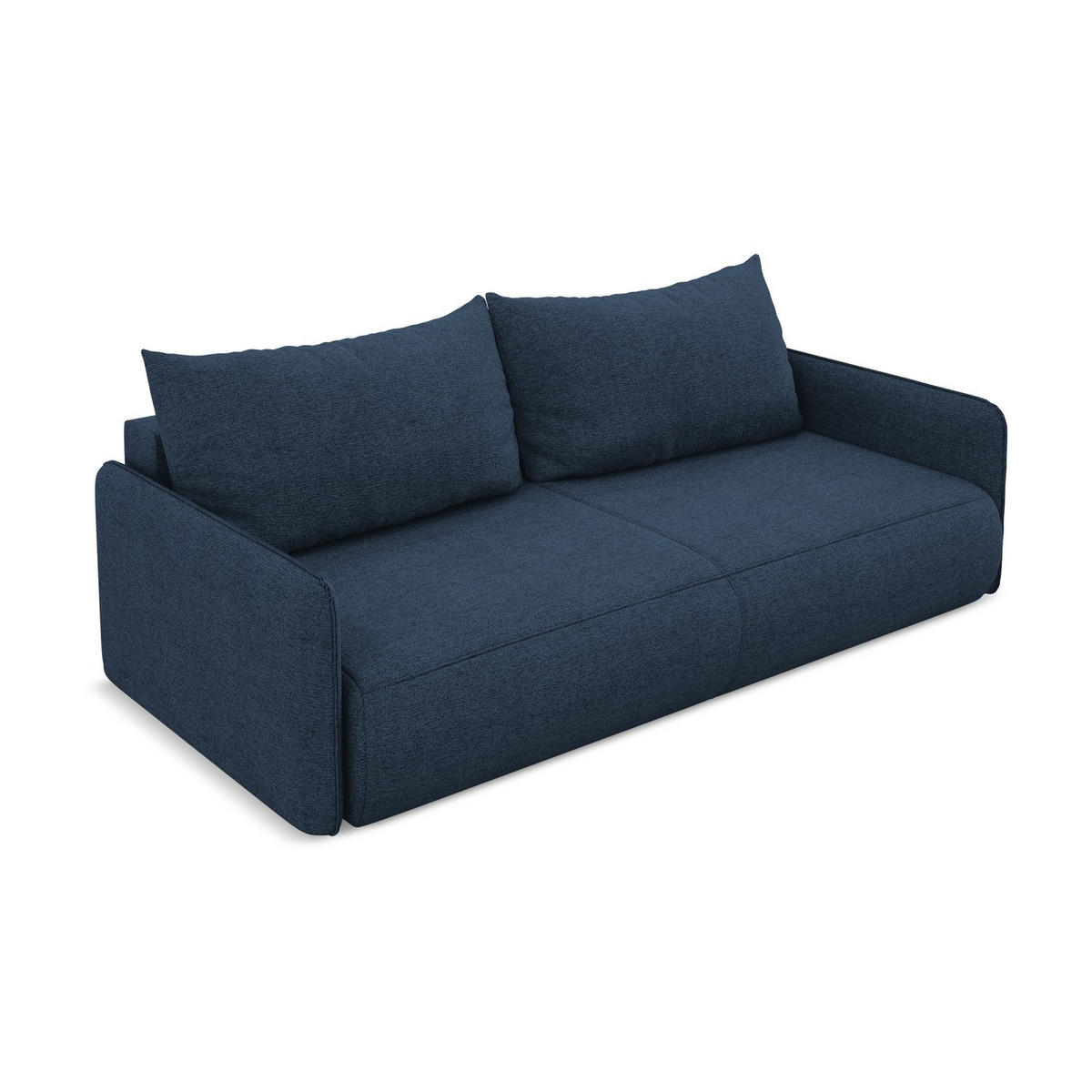 3-SITZER SOFA mit Schlaffunktion Chenille Stoff Blau - Blau/Schwarz, Kunststoff/Textil (216/86/105cm) - LaMiaSofa