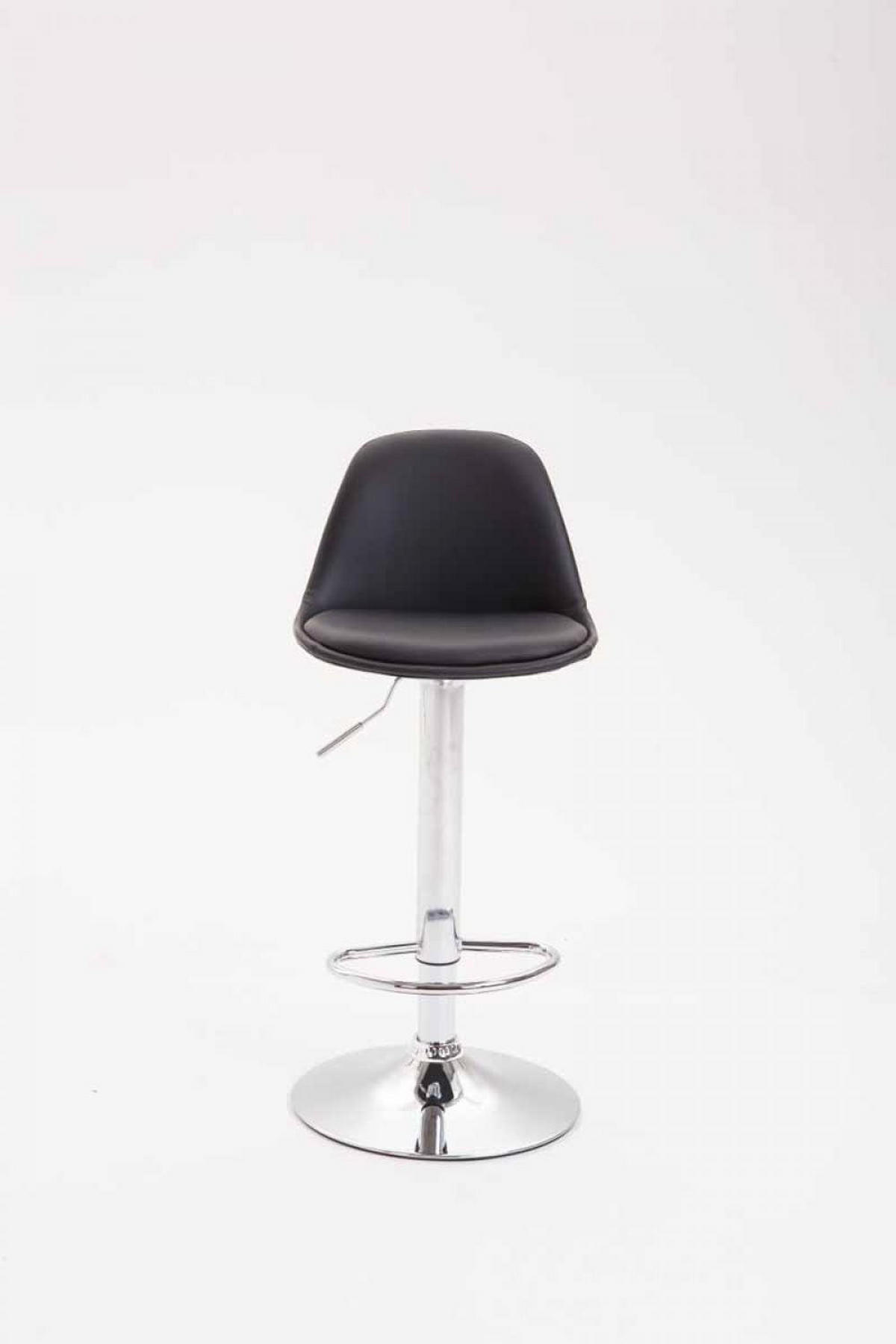 BARHOCKER Lederlook schwarz - Chromfarben/Schwarz, Textil/Metall (39/82/43cm) - CLP