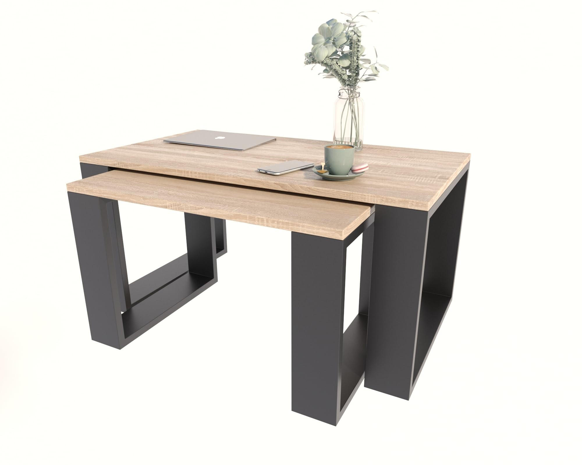 COUCHTISCH WESTA Sonoma Eiche 2er-Set - Sonoma Eiche, Holzwerkstoff (50/100/47.8cm) - Matkam Möbel