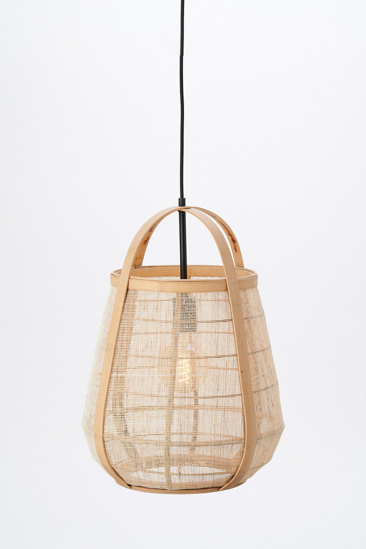 HÄNGELAMPE Jacinto Braun Ø38/50 cm - Braun, Holz (38/38/50cm) - Light & Living
