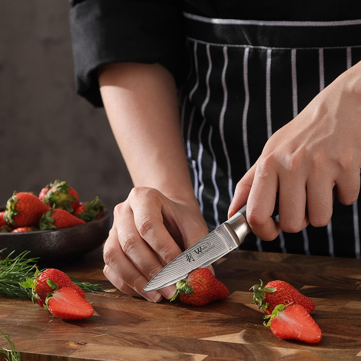 MESSERSET 6-TEILIG 8,5–20 cm - Grau, Holz/Metall - Wakoli