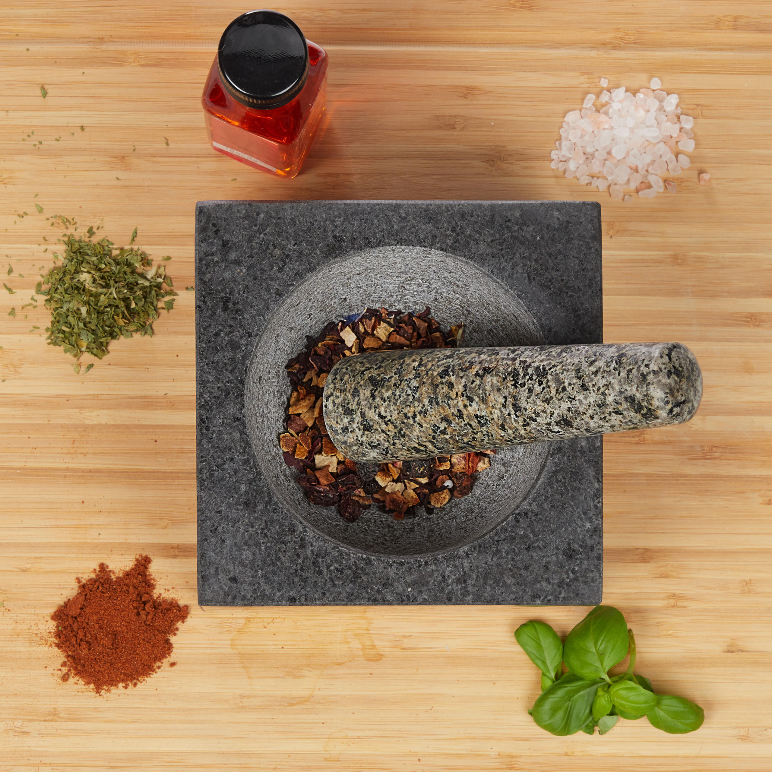 MÖRSER - Anthrazit, Stein (14.5/10.5/14.5cm) - Relaxdays