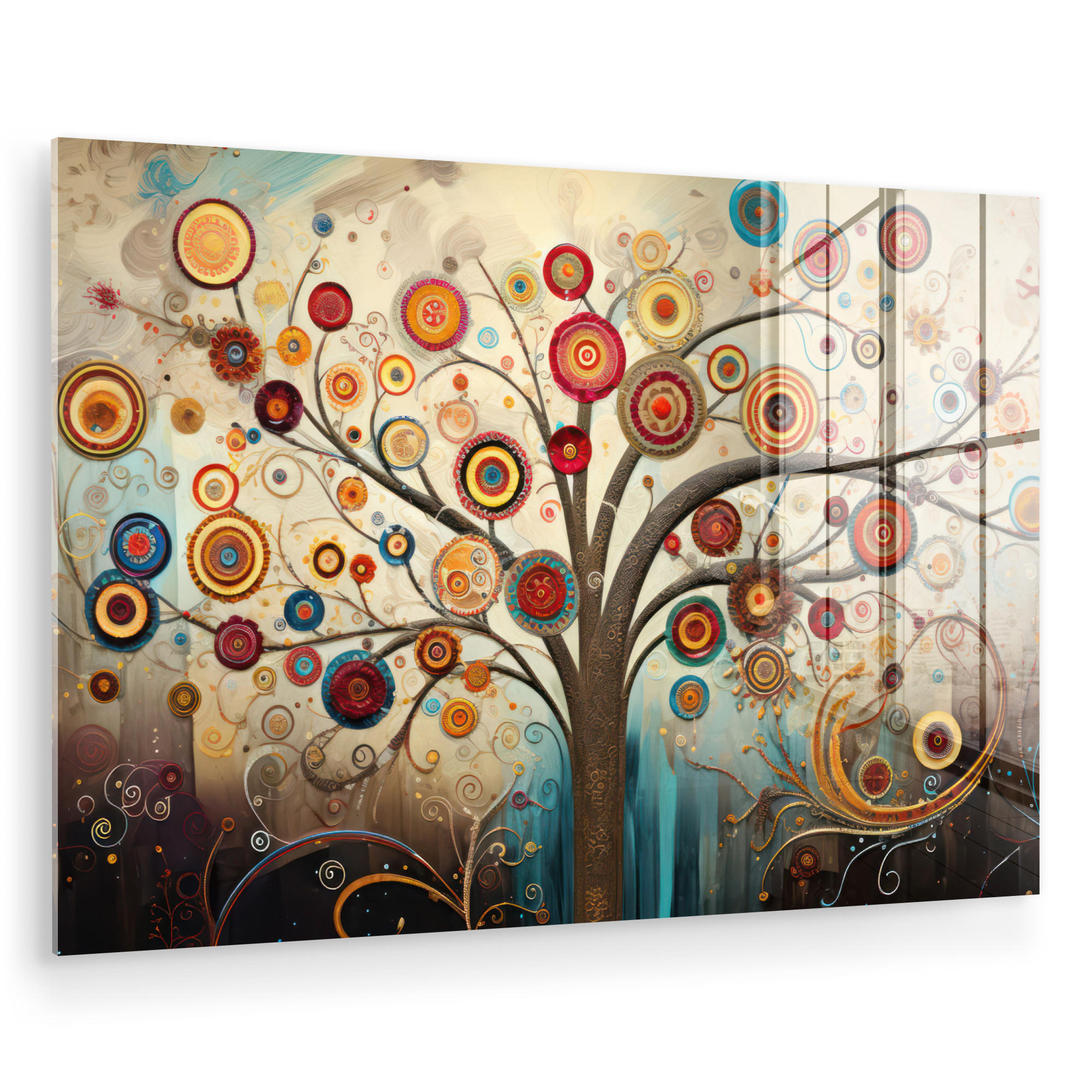 ACRYLGLASBILD Baum - Baum des Lebens - Farbe 120x80 cm - Braun, Glas (120/80cm) - MuchoWow