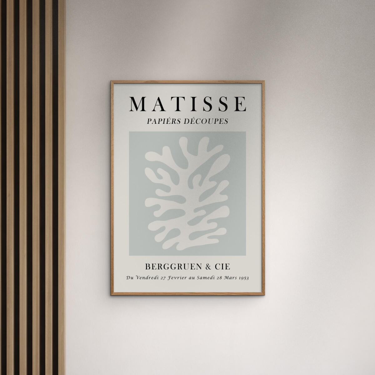 POSTER mit Rahmen Vitor Costa - Matisse floral art 3 - Blau/Eichefarben, Holz/Papier (50/70cm) - Poster&Frame