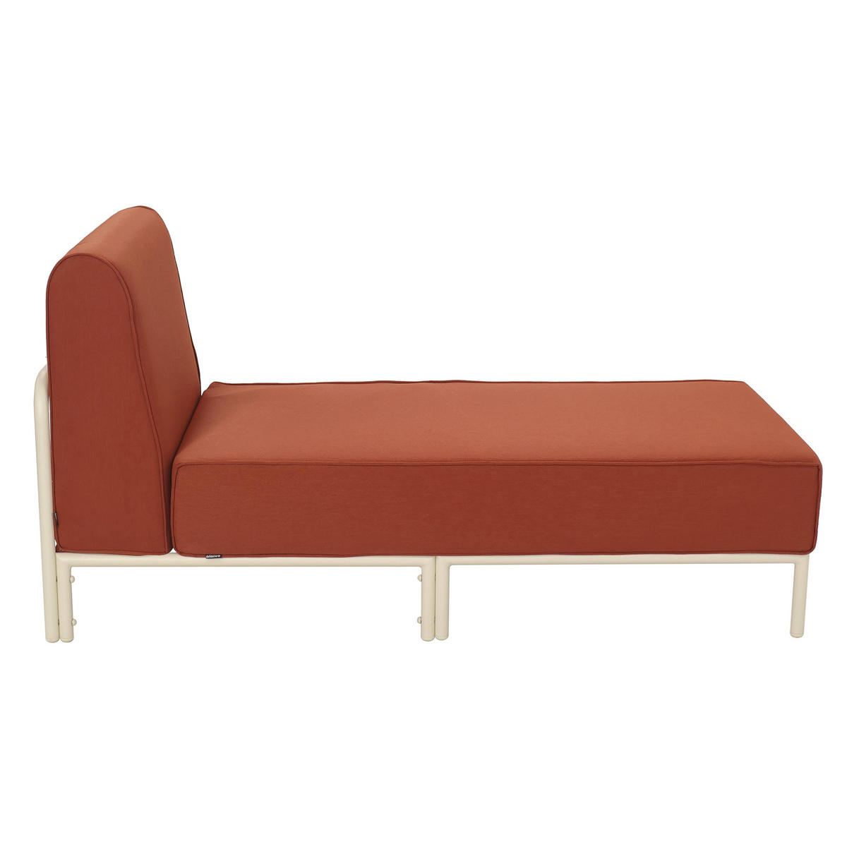 CHAISELONGUE, Terrakotta - Orange, Textil (72/78/153cm) - Oviala