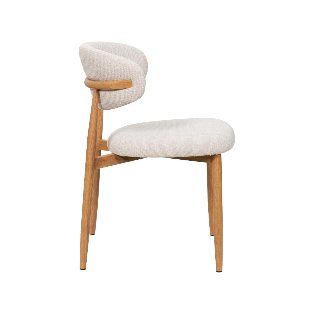 ESSZIMMERSTUHL 2er Set aus Stoff und Metall, beige - Beige, Textil (52/77/56cm) - Giga Meubel