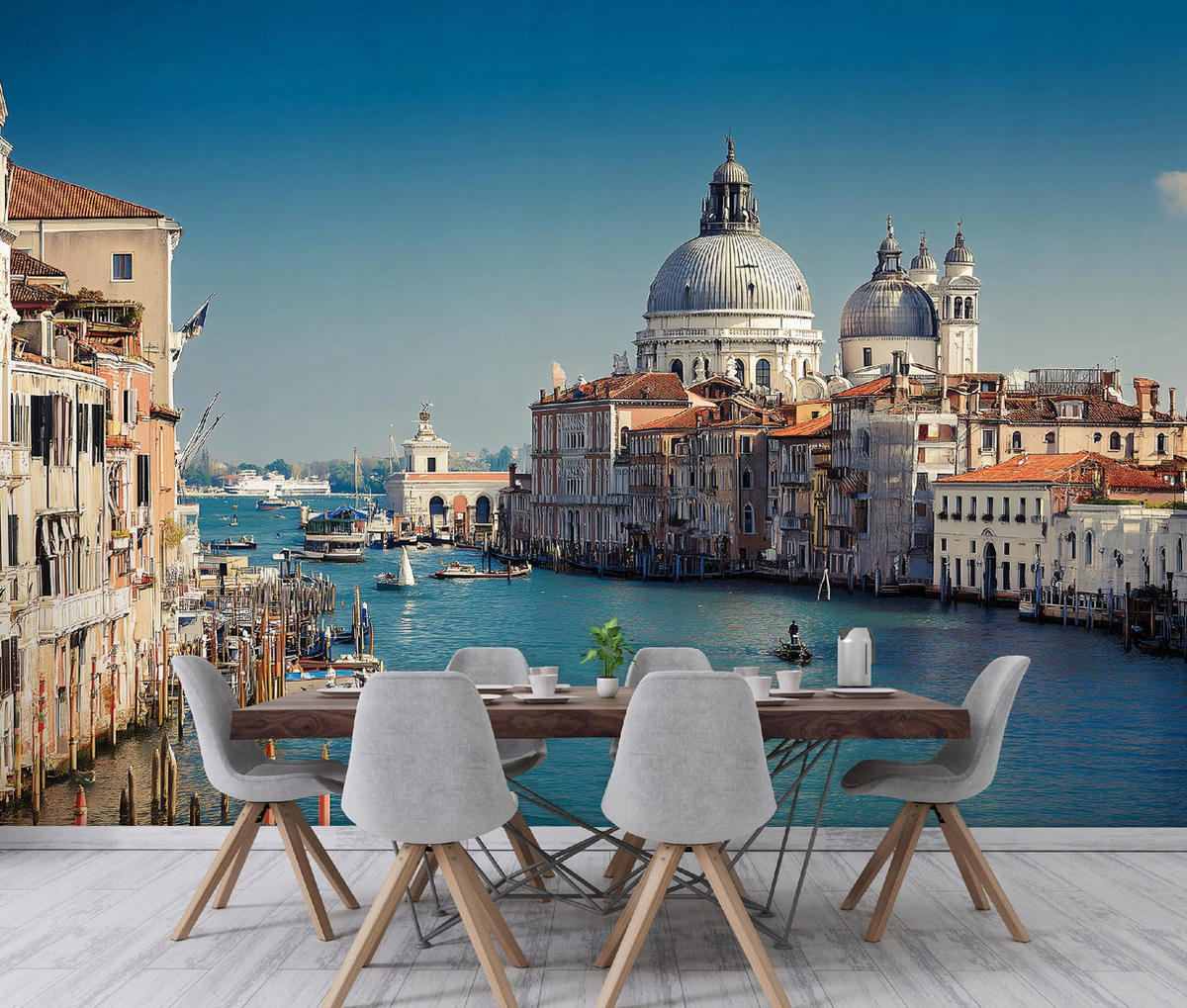 FOTOTAPETE Venedig Stadt Blau 400x280 cm - Multicolor, Papier (400/280cm) - Wallarena