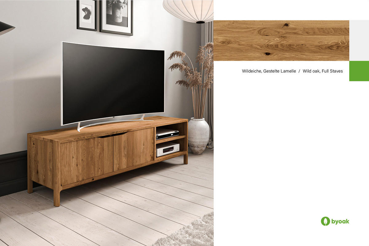 TV-SCHRANK PAUL Wildeiche - Wildeiche, Holz (160/48/50cm) - byoak