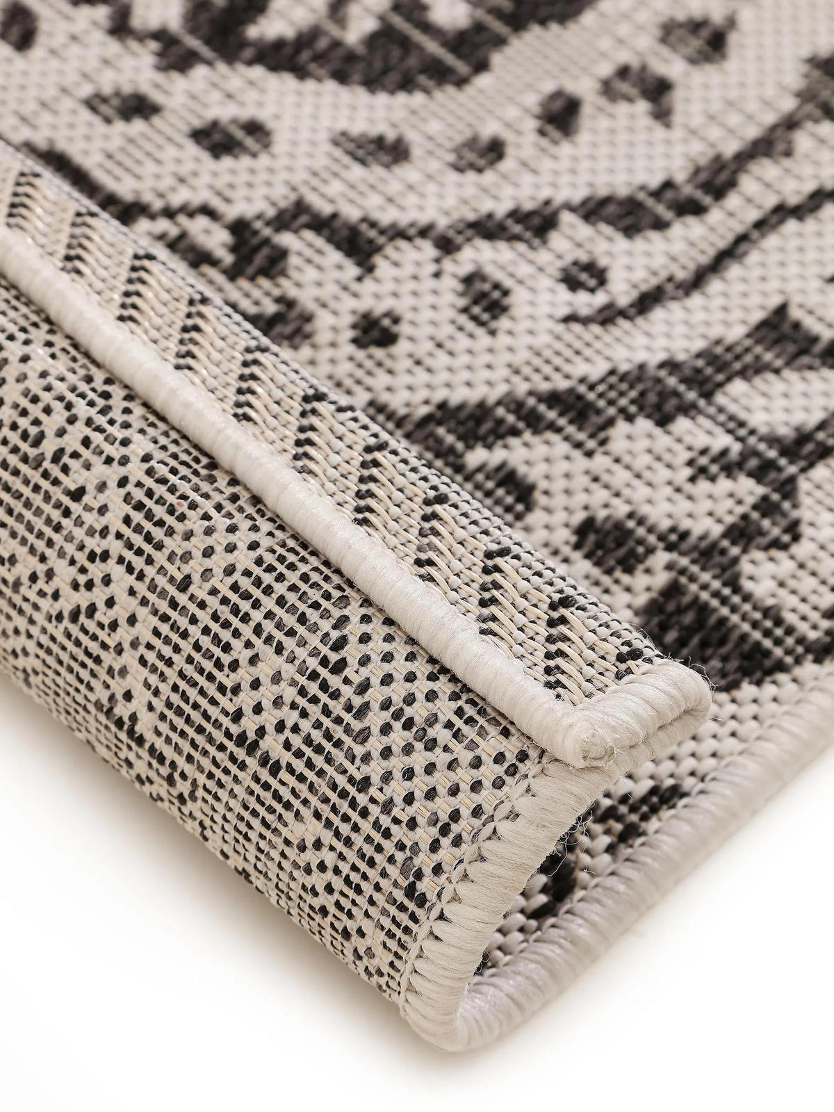 OUTDOORTEPPICH Cleo Weiß/Schwarz 240x340 cm - Weiß, Textil (240/340cm) - benuta Nest