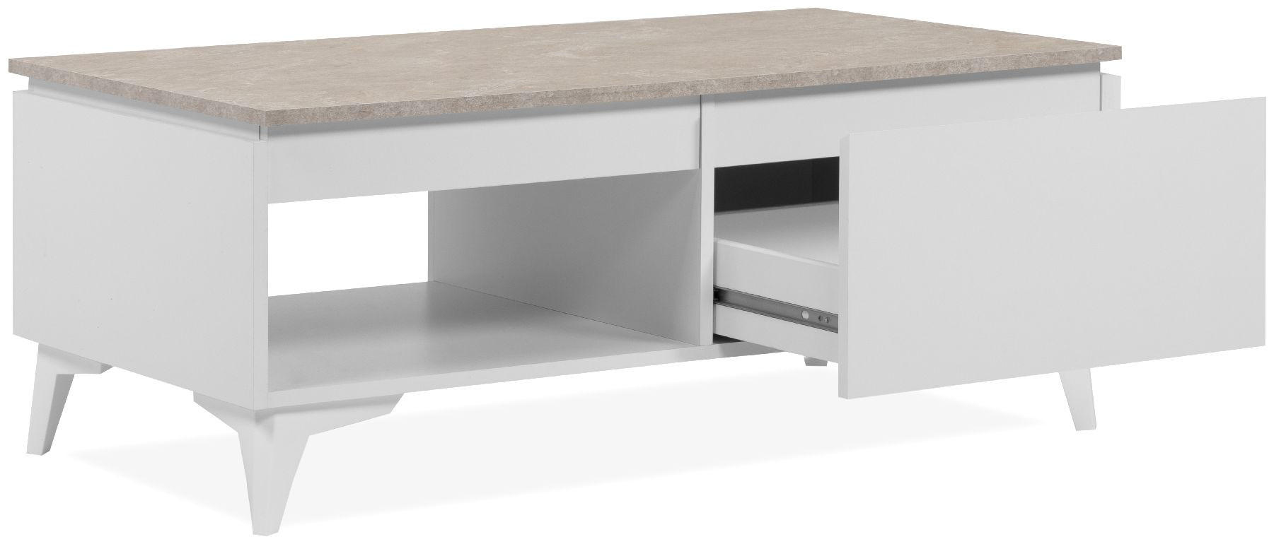 COUCHTISCH Bertrix 55/100/40 cm - Weiß, Holzwerkstoff (55/100/40cm) - Finori GmbH