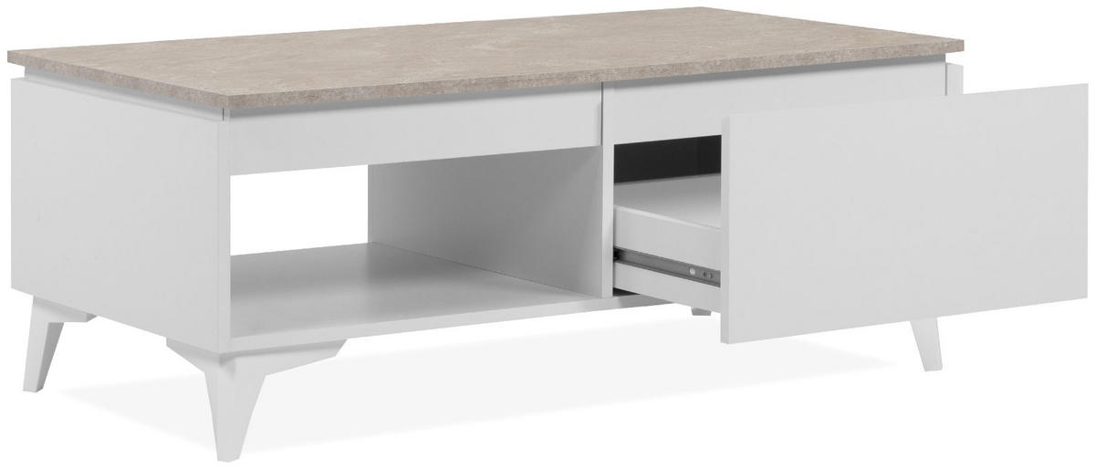 COUCHTISCH Bertrix 55/100/40 cm - Weiß, Holzwerkstoff (55/100/40cm) - Finori GmbH