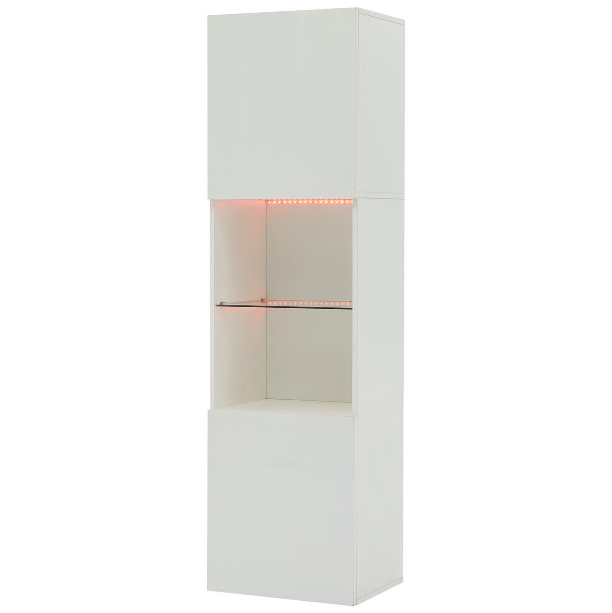 VITRINE 45/35/160 cm aus Spanplatte mit LED-Beleuchtung Weiß - Weiß, Holzwerkstoff (45/160/35cm) - Modenvie