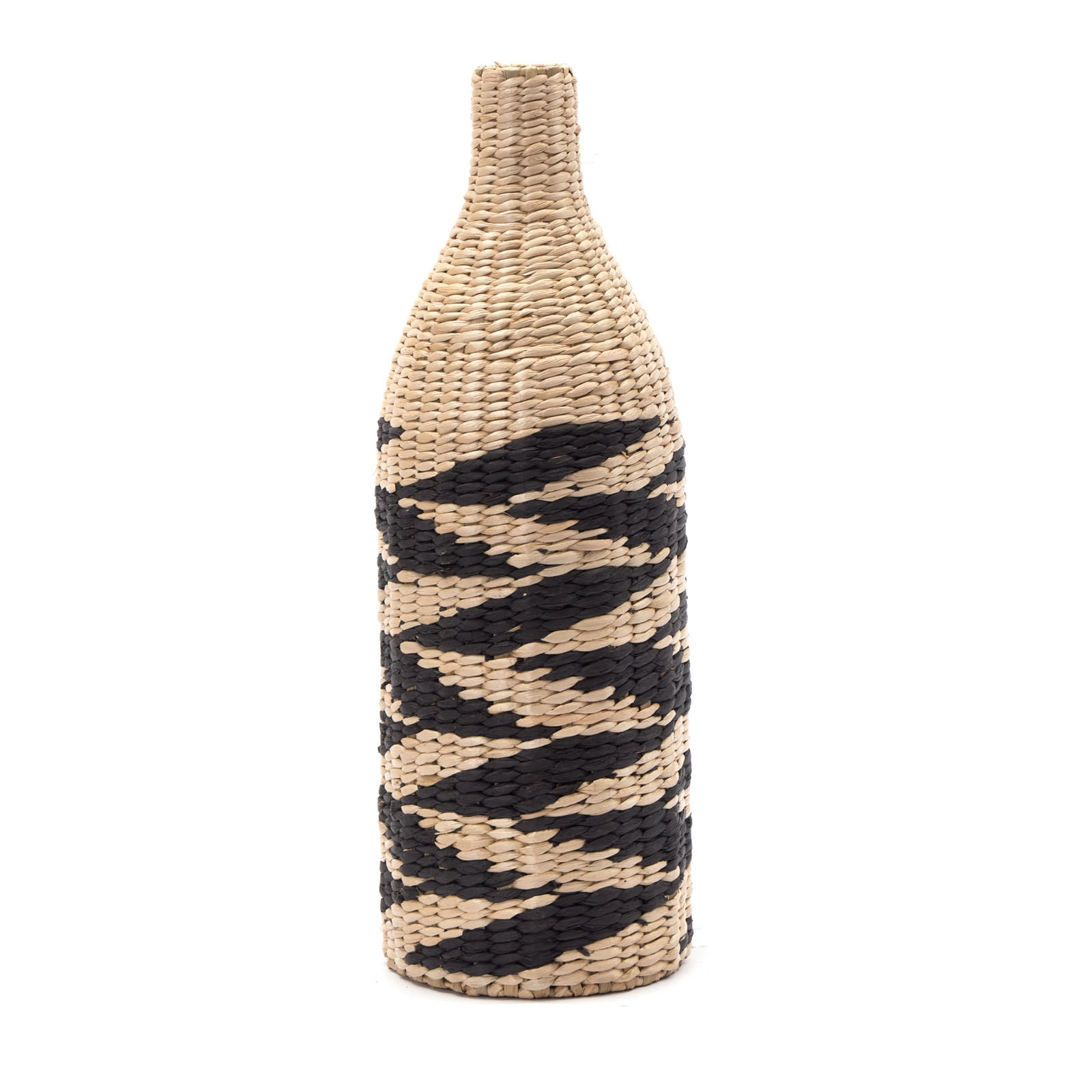 VASE Raya 60 cm, geflochtenes Stroh natur-schwarz - Naturfarben, Naturmaterialien (60cm) - CREEDWOOD