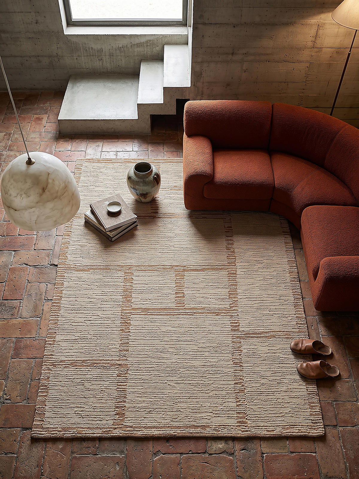 TEPPICH aus Wolle, handgetuftet, GANNEL, in Natur, Blockdesign, 140 x 200 cm - Beige, Textil (140/200cm) - KADIMA DESIGN