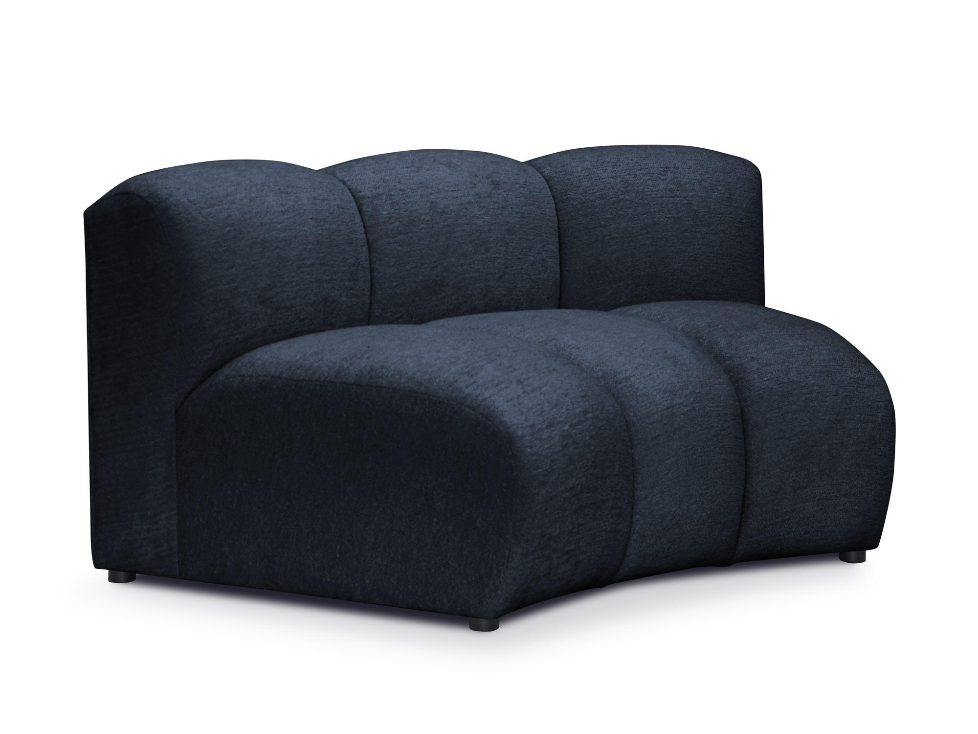 SOFAELEMENT Chenille Stoff Blau - Blau/Schwarz, Holzwerkstoff/Kunststoff (147/70/89cm) - Makamii