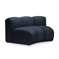 SOFAELEMENT Chenille Stoff Blau - Blau/Schwarz, Holzwerkstoff/Kunststoff (147/70/89cm) - Makamii
