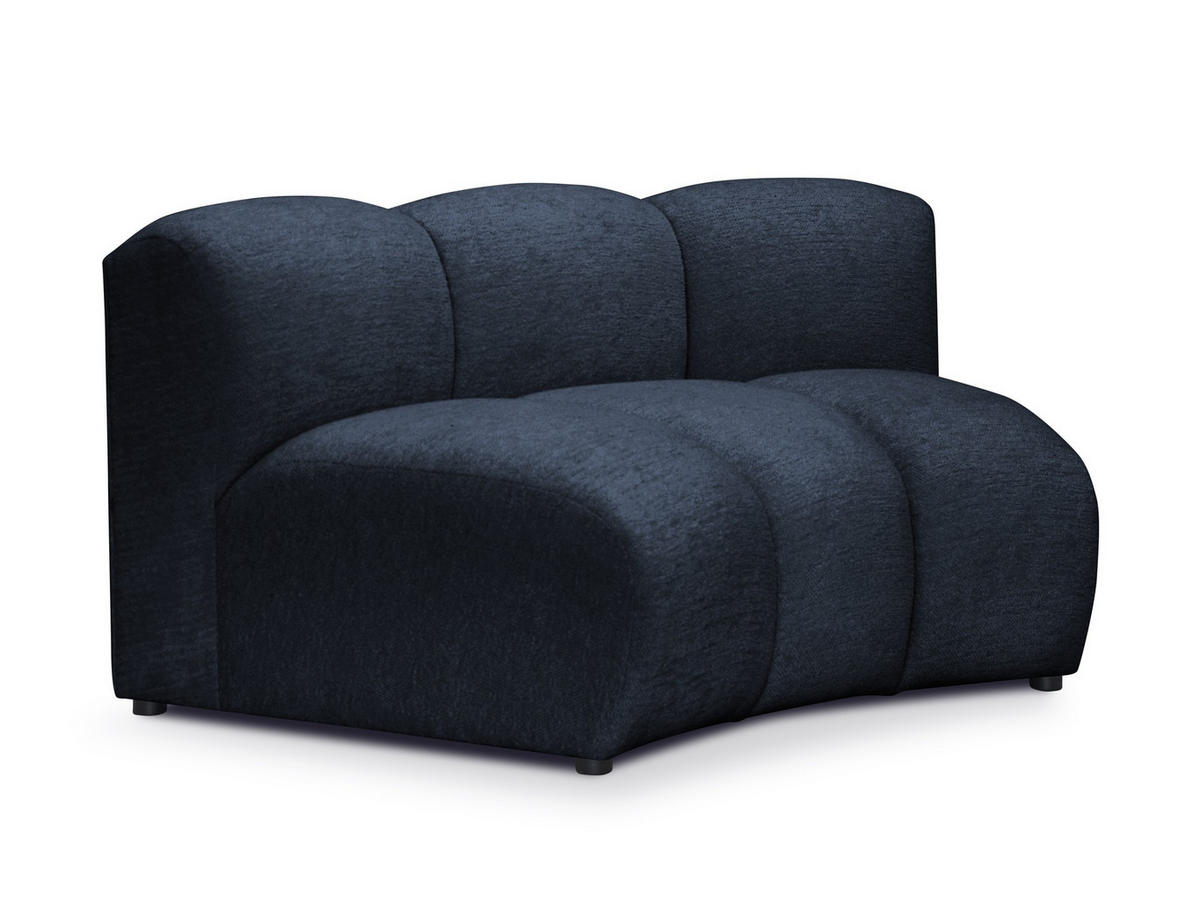 SOFAELEMENT Chenille Stoff Blau - Blau/Schwarz, Holzwerkstoff/Kunststoff (147/70/89cm) - Makamii