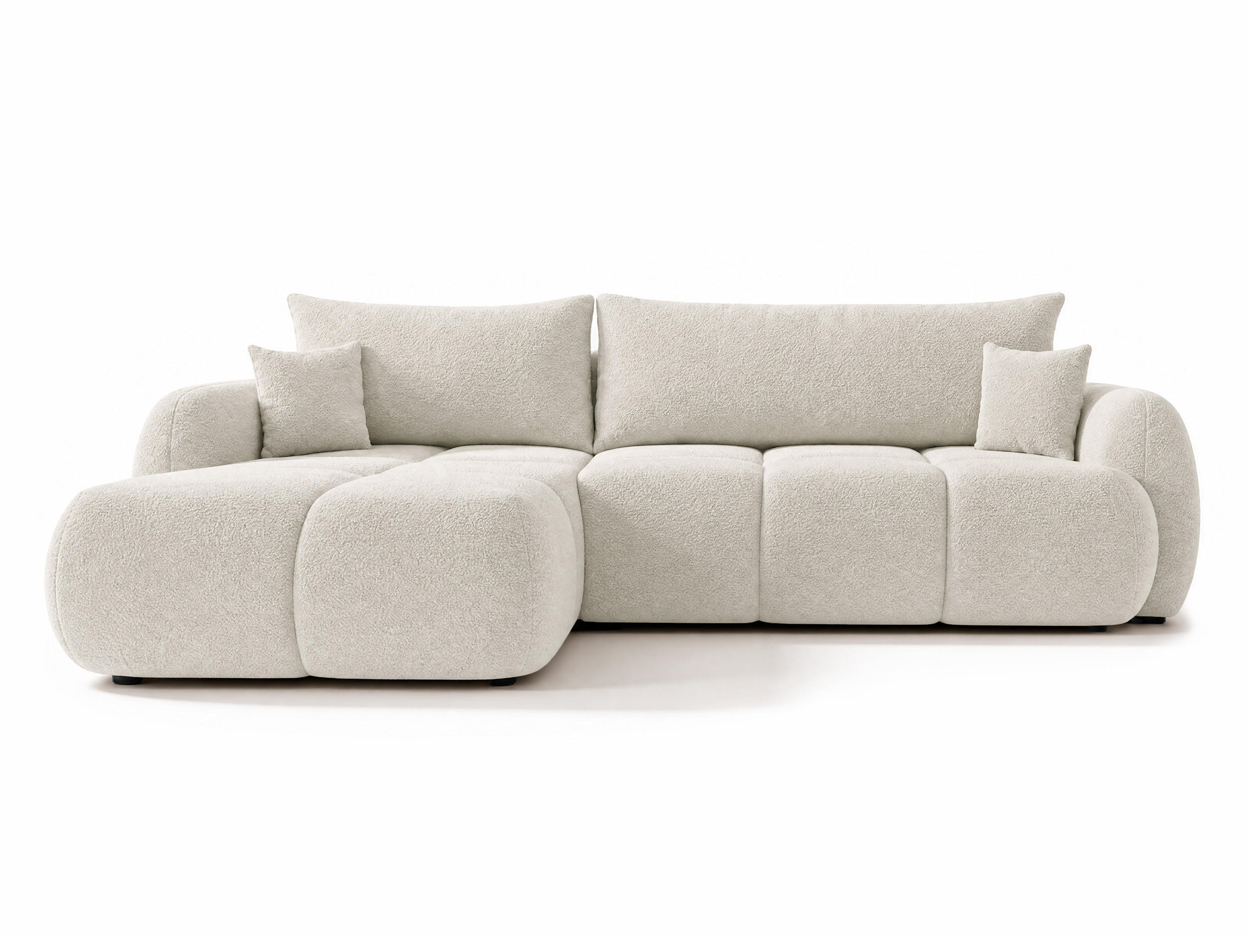 ECKSOFA Loria, Seite: Links - Schwarz/Weiß, Holz/Kunststoff (273/183cm) - Sofnet
