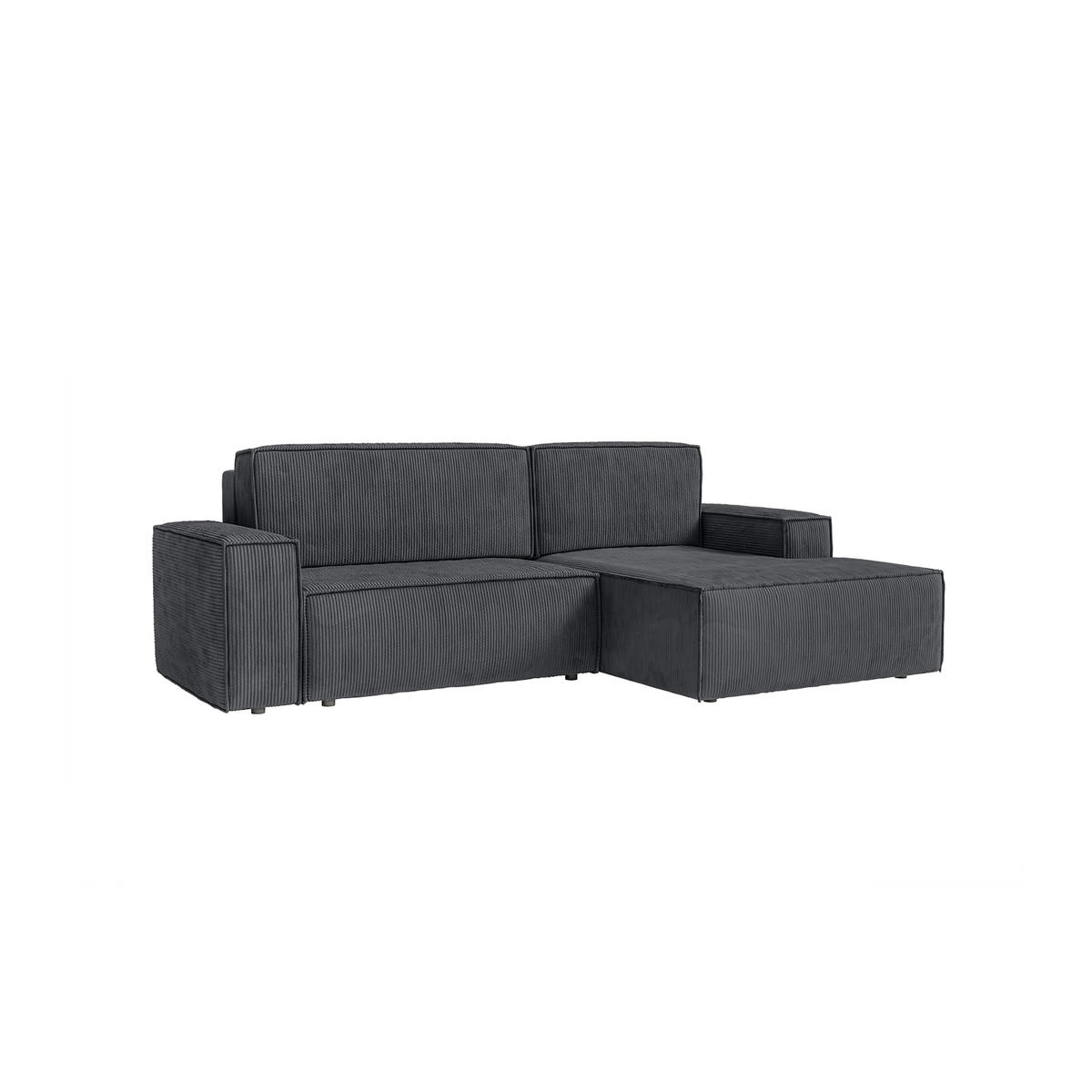 ECKSOFA Kokko mit Schlaffunktion, Anthrazit - Anthrazit, Textil (267/167cm) - Fedve