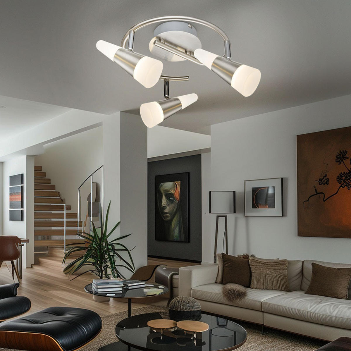 LED DECKENLEUCHTE Rondell Silber matt - Silberfarben, Metall (25/25/16cm) - Globo Lighting