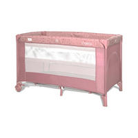 REISEBETT Carina 2 Ebenen pink Matratze Tragetasche faltbar Räder mit Bremse - Pink, Kunststoff (67/125cm) - Lorelli