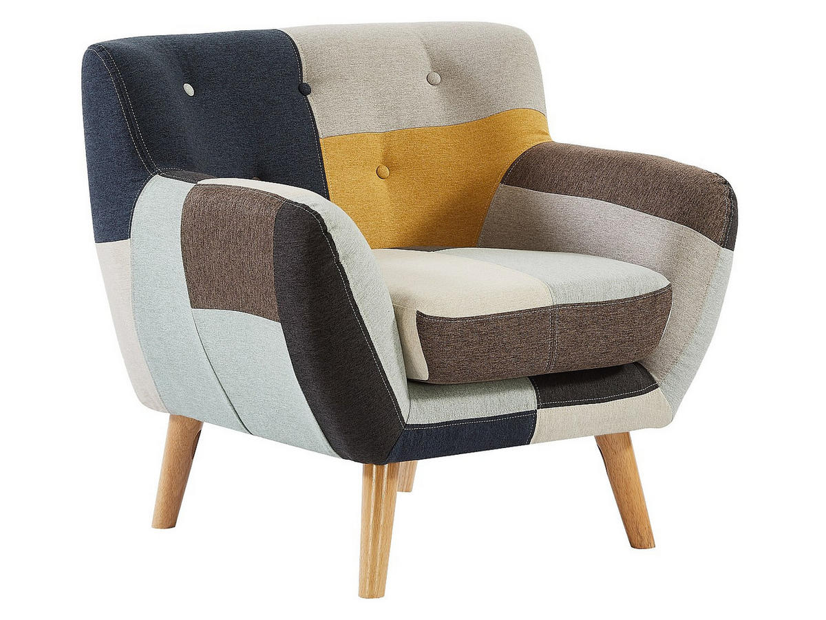 COUCHGARNITUR mit Sessel - 4 Personen - stoff - mehrfarbig Serti - Multicolor, Holz/Textil (188/81/80.5cm) - Vente-Unique
