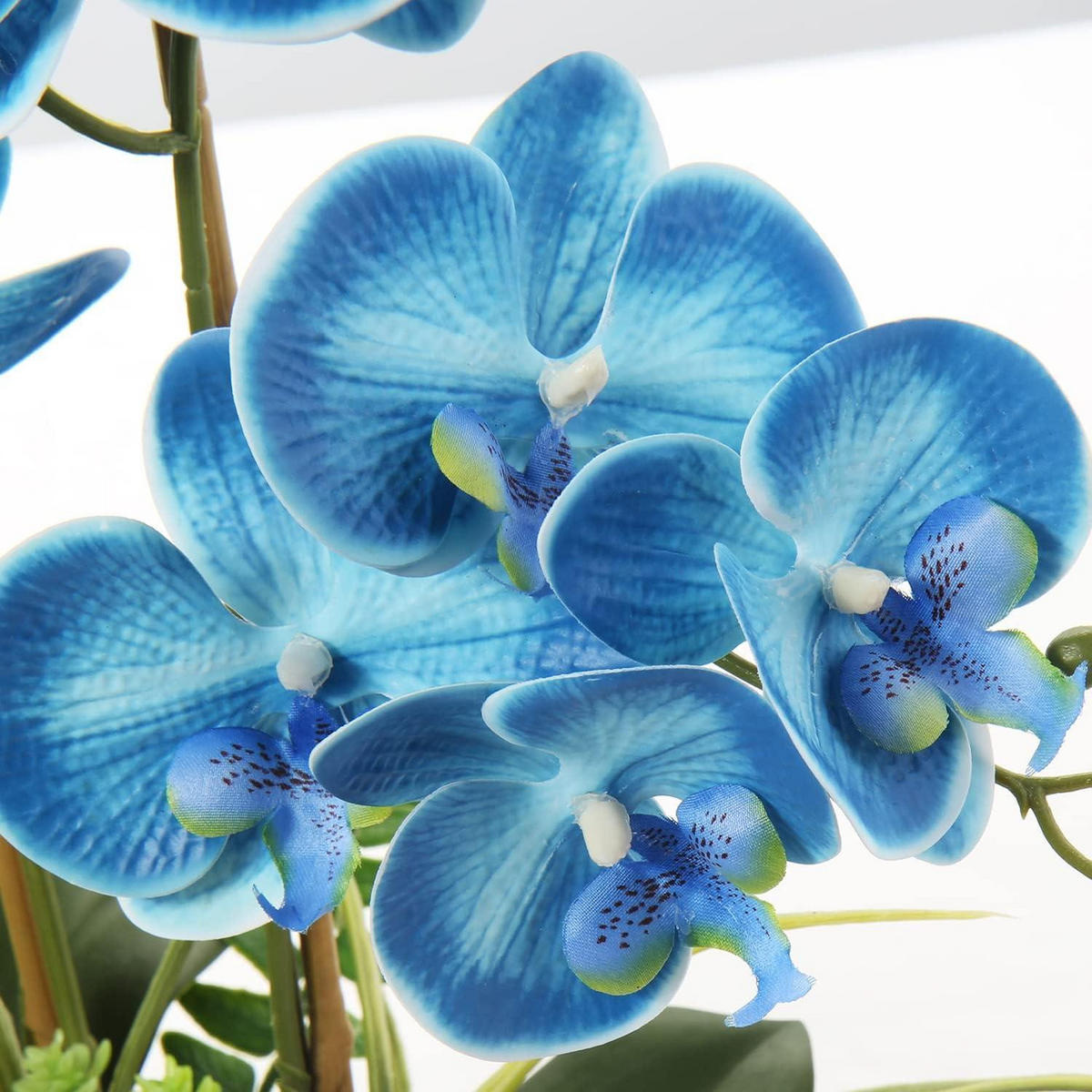 KUNSTBLUMEN Orchidee Phalaenopsis 38 cm Blau Silberfarben - Blau, Kunststoff (37.9cm)