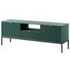 LOWBOARD TV NANAIMO RTV1-2D1S Profilierte Fronten, Grün - Grün, Holzwerkstoff/Kunststoff (154/56/39cm) - Komodee