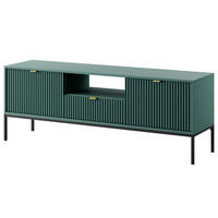 LOWBOARD TV NANAIMO RTV1-2D1S Profilierte Fronten, Grün - Grün, Holzwerkstoff/Kunststoff (154/56/39cm) - Komodee