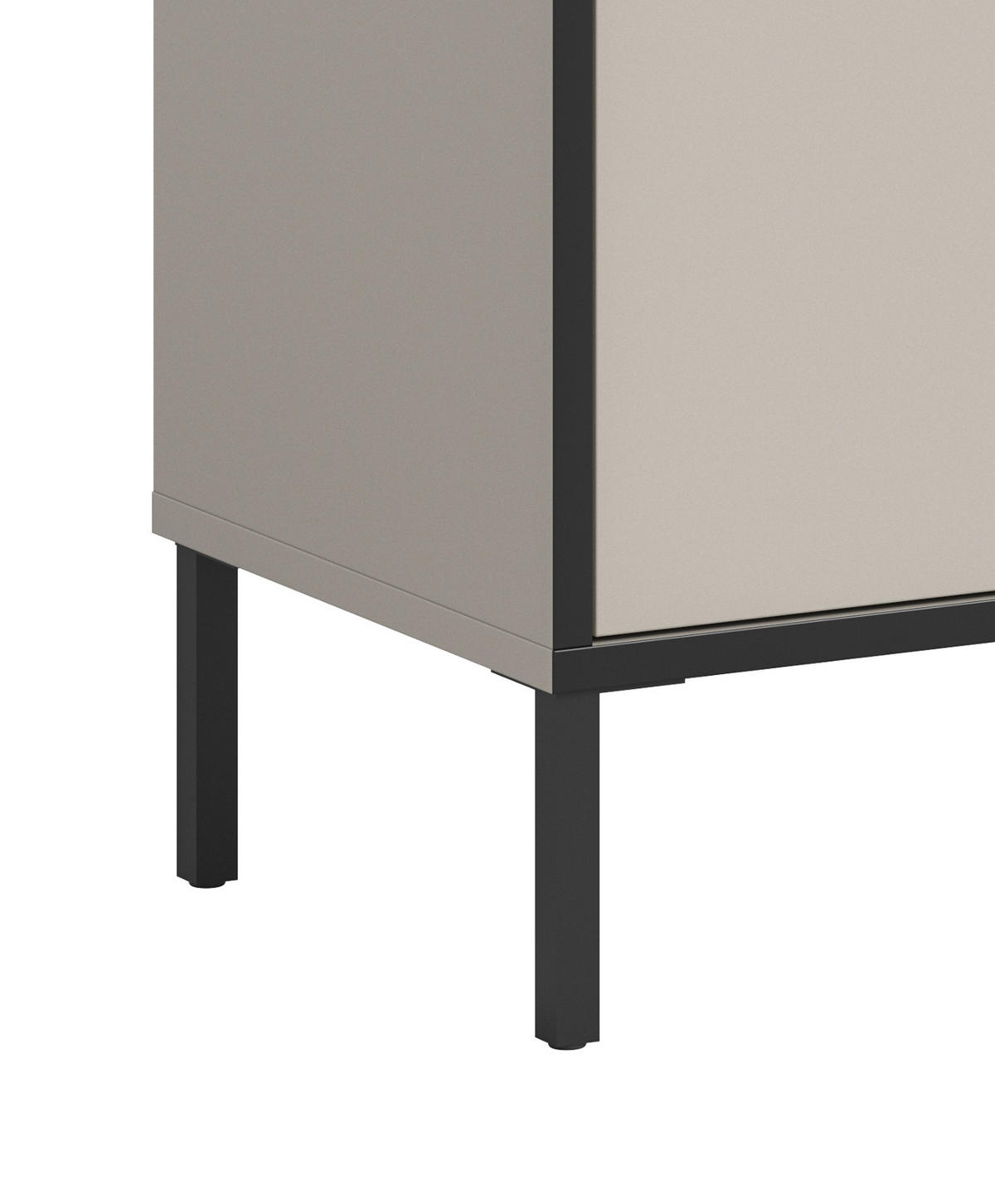SIDEBOARD Sand / Kaschmir mit Schwarz, Kommode mit 3 Vollauszug-Schubkästen 163 x 83 cm - Sandfarben/Kaschmir, Holzwerkstoff/Metall (136/83/38cm) - Inn.Furn