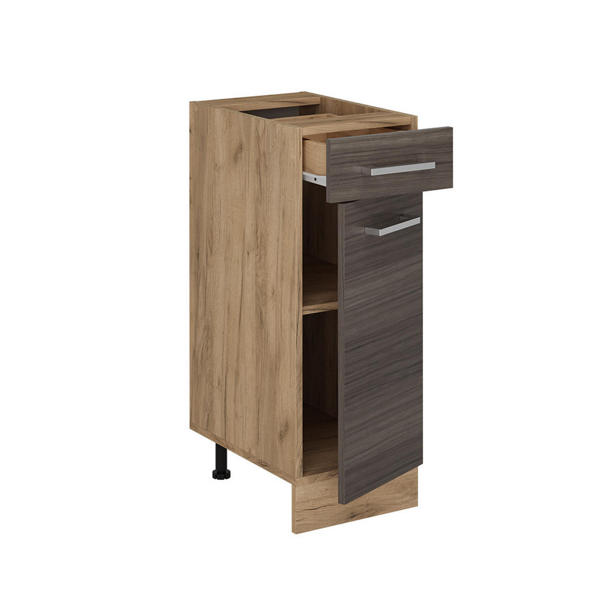 KÜCHENUNTERSCHRANK R-Line Edelgrau 30 cm ohne Arbeitsplatte - Honigeiche/Eiche Wotan, Holzwerkstoff (30/81.6/46cm) - Vicco
