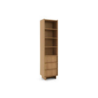 REGAL Suna Japandi Design Eiche Caramel 50 cm breit 3 Schubladen 200 cm hoch - Braun, Holzwerkstoff (50/200/39cm) - Bettso