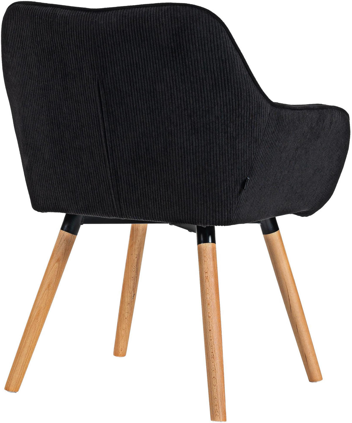 ESSZIMMERSTUHL Dunor Cord Schwarz Braun Wohnzimmerstuhl - Schwarz, Textil (65/82/64cm) - DELUKE