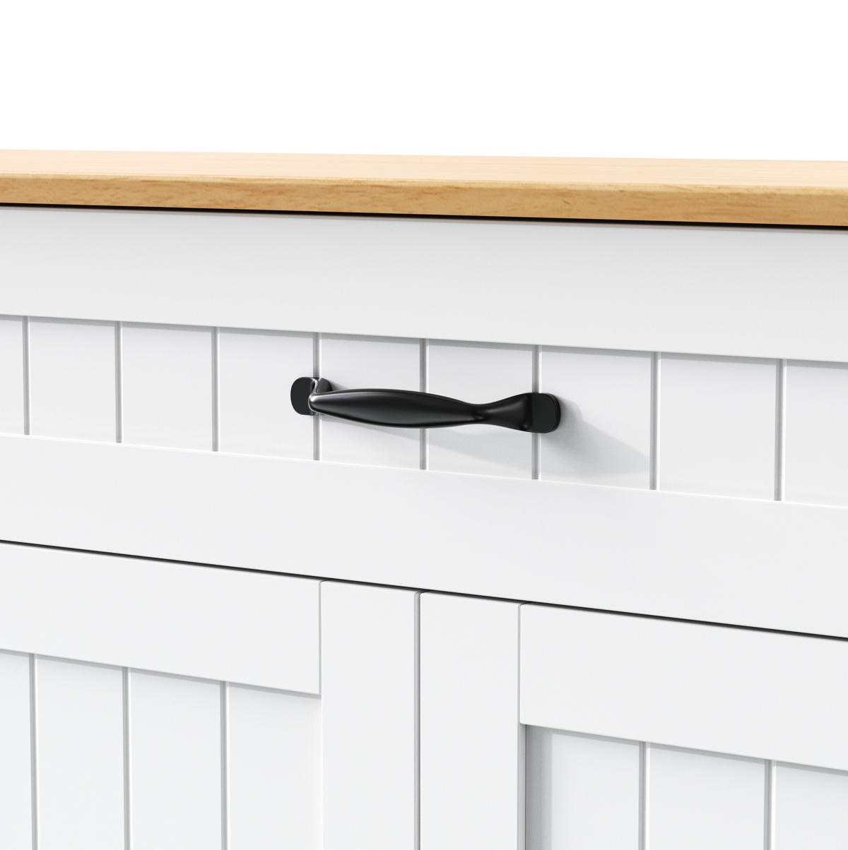 SIDEBOARD mit 3 Türen und Schublade MDF Weiß/Natur - Beige, Holzwerkstoff (107/83.4/40cm) - Meubliv