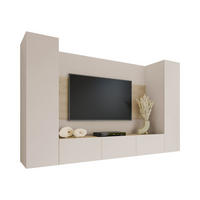 WOHNWAND Deromi V - Beige, Holzwerkstoff (260/150/38cm) - MIRJAN24