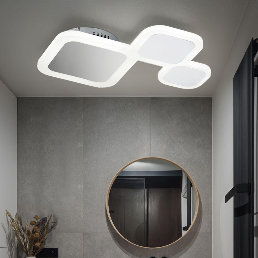 LED DECKENLEUCHTE DROM Chrom Silber Metall - Silberfarben, Metall (45/36/7cm) - Wofi