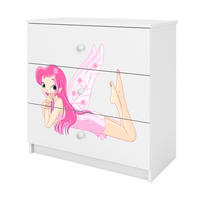 KOMMODE Babydreams Elfe mit Flügeln 81/81/41 - Weiß, Holzwerkstoff (81/81/41cm) - RAUMHIRSCH FURNITURE