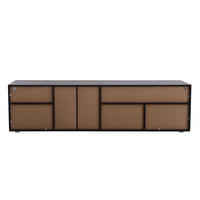 TV-ELEMENT mit LED-Beleuchtung 180 x 35 x 48 cm MDF Black - Schwarz, Holzwerkstoff (35/48/180cm) - Beauniv
