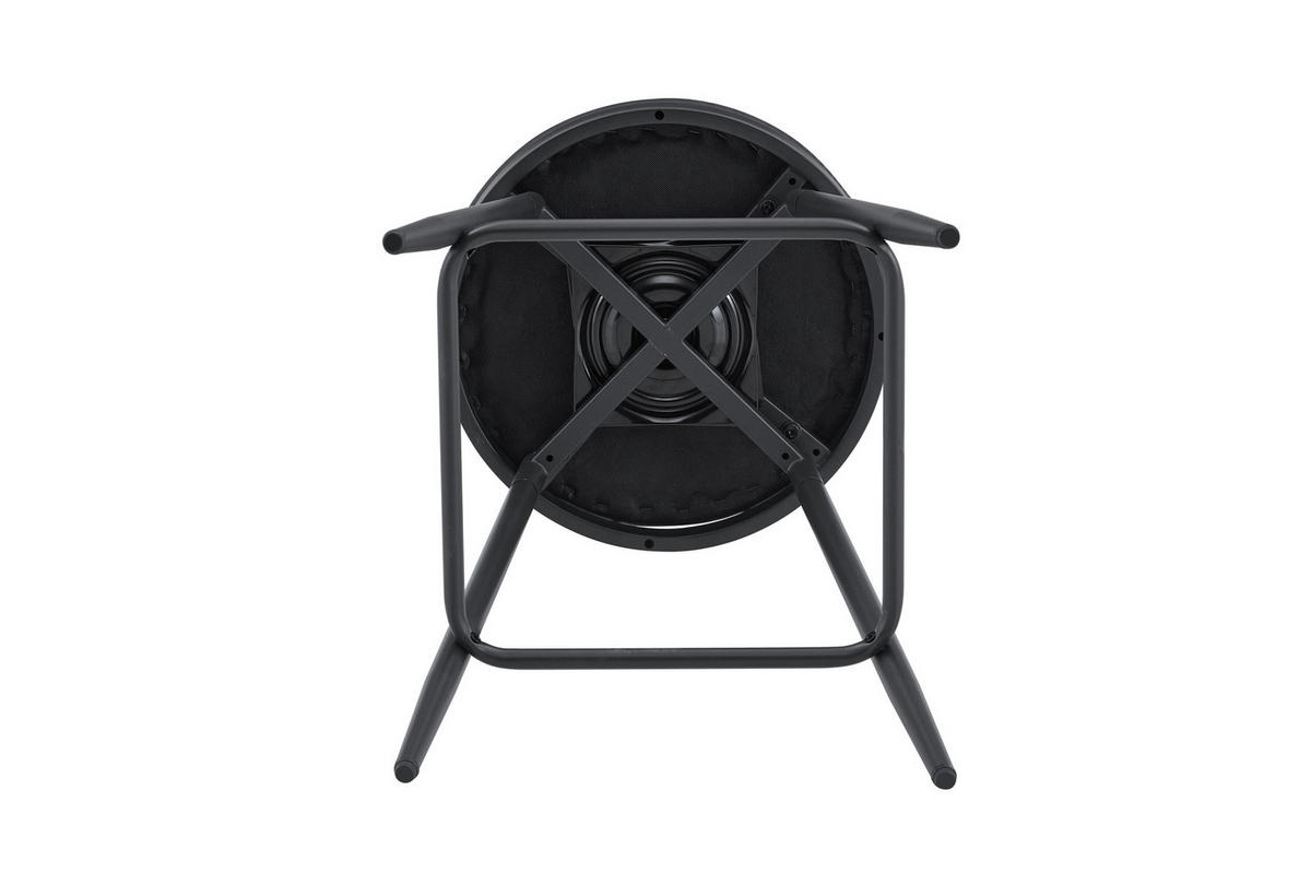 BARHOCKER mit gepolstertem Sitz Metall Schwarz - Schwarz, Metall (39/96/39cm) - Meubliv