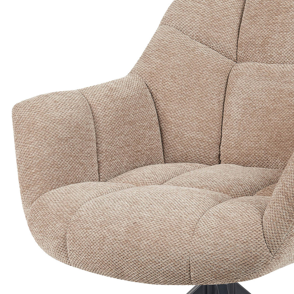 DREHSTUHL Mika-Mila - Beige/Schwarz, Textil/Metall (65/81/66cm) - DUBI Möbel