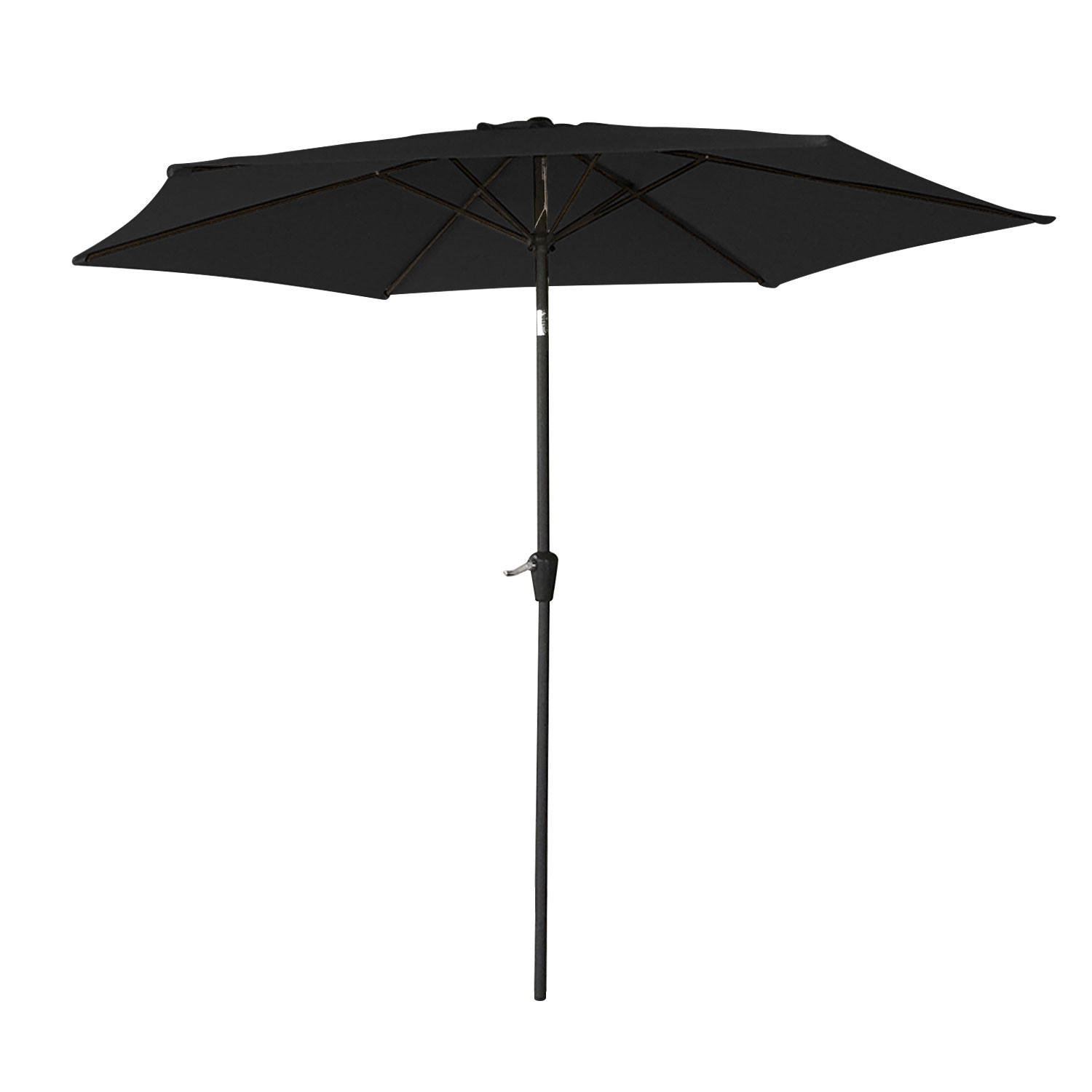 SONNENSCHIRM Hapuna Schwarz Ø 2,70 m - Schwarz, Textil (270/270cm) - Happy Garden