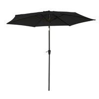 SONNENSCHIRM Hapuna Schwarz Ø 2,70 m - Schwarz, Textil (270/270cm) - Happy Garden