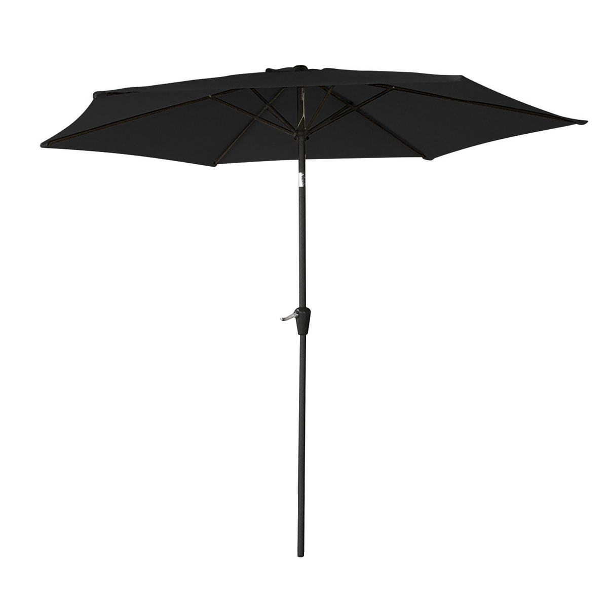 SONNENSCHIRM Hapuna Schwarz Ø 2,70 m - Schwarz, Textil (270/270cm) - Happy Garden